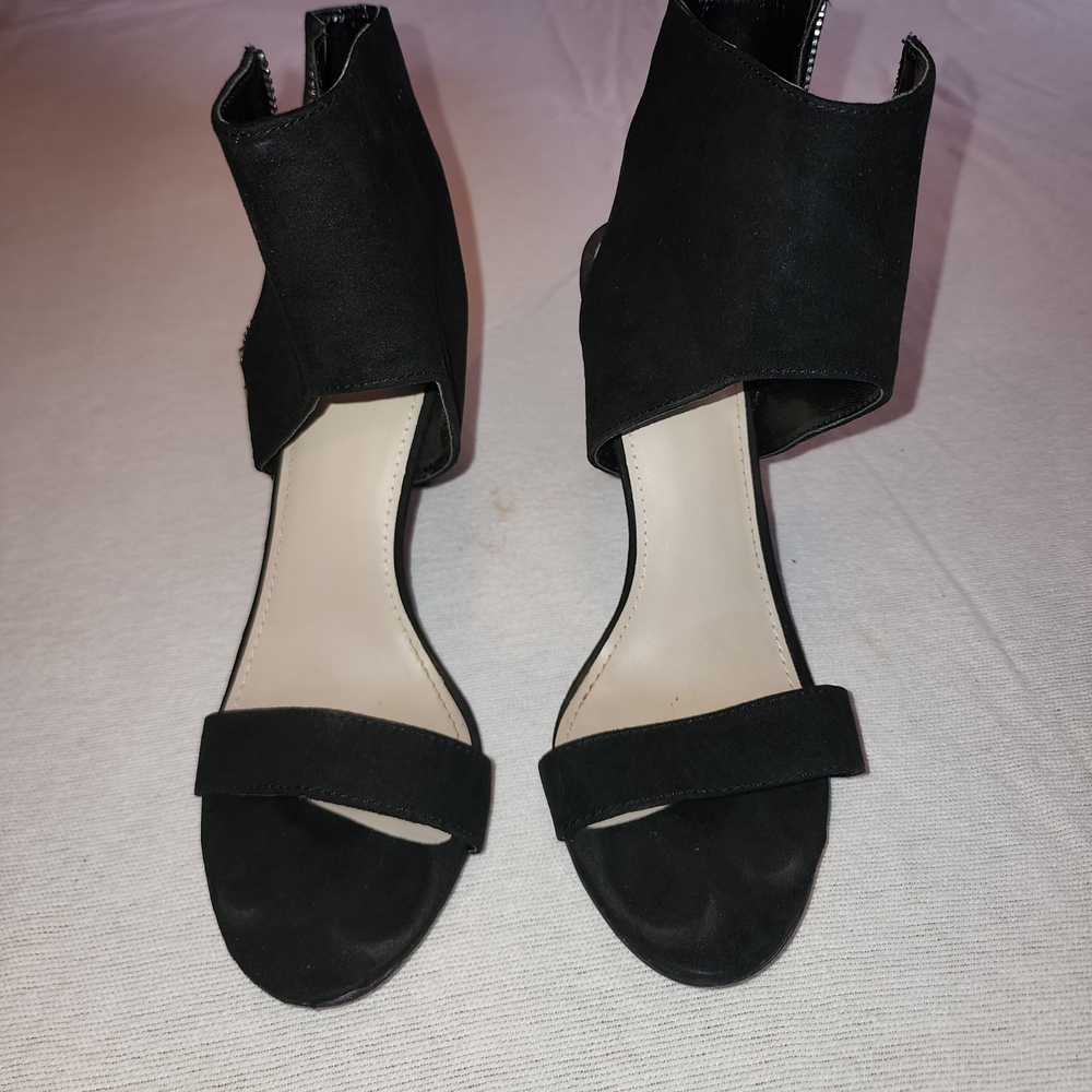 Express Black Open-Toe Heels